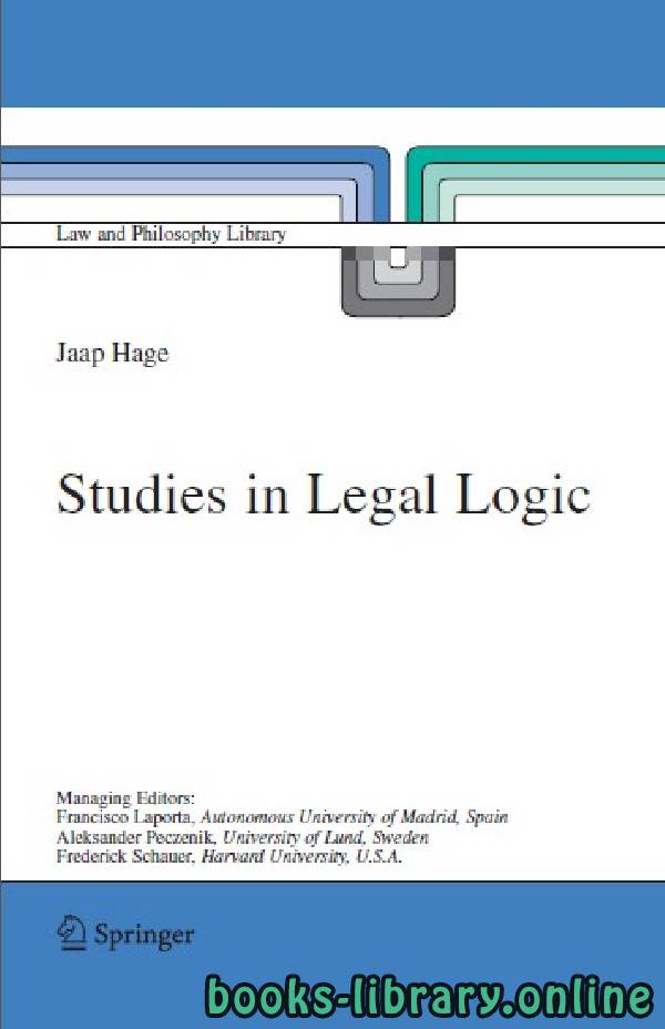 قراءة و تحميل كتابكتاب Studies in Legal Logic text 24 PDF