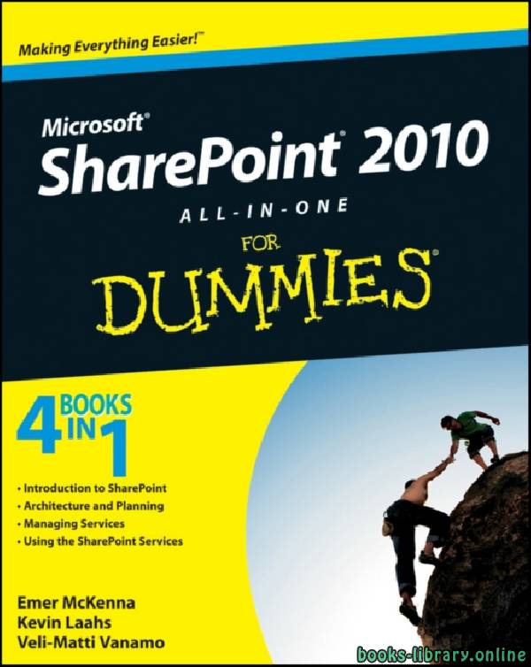 ❞ كتاب SharePoint For Dummies 2010 ❝  ⏤ روزماري ويثي، كين ويثي