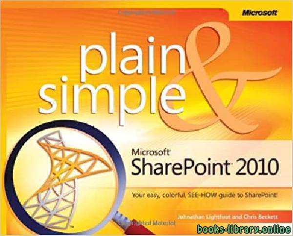 قراءة و تحميل كتاب Microsoft SharePoint 2010 Plain & Simple PDF