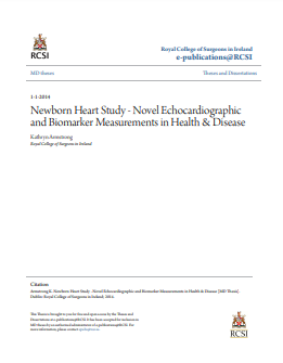 ❞ رسالة ماجستير بعنوان :Newborn Heart Study - Novel Echocardiographic and Biomarker Measurements in Health & Disease ❝  ⏤ Kathryn Armstrong