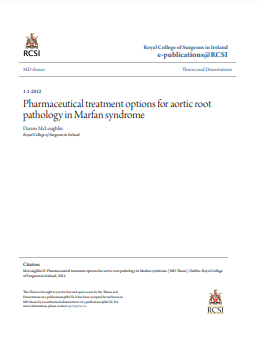 قراءة و تحميل كتابكتاب ماجستير بعنوان :Pharmaceutical treatment options for aortic root pathology in Marfan syndrome PDF
