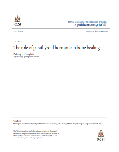 قراءة و تحميل كتابكتاب  بعنوان :The role of parathyroid hormone in bone healing  PDF