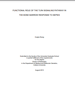 قراءة و تحميل كتابكتاب  بعنوان :FUNCTIONAL ROLE OF THE TLR4 SIGNALING PATHWAY IN THE BONE MARROW RESPONSE TO SEPSIS PDF