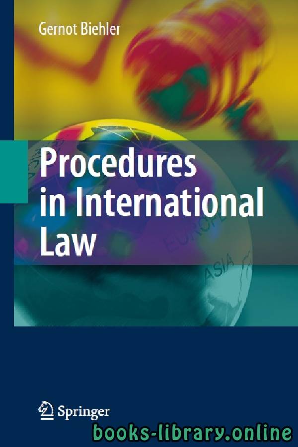 ❞ كتاب Procedures in International Law chapter 4 ❝  ⏤ جيرنوت بيهلر