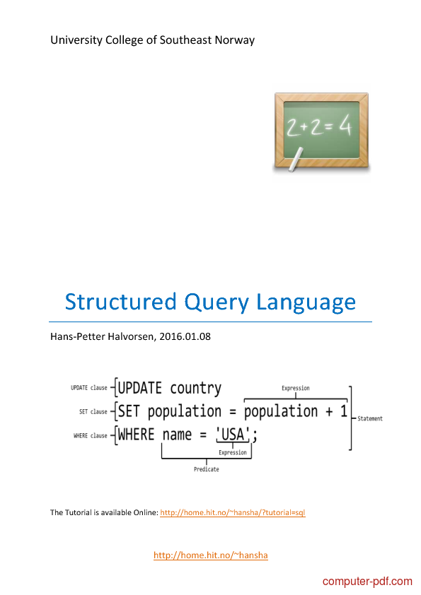 ❞ كتاب Structured Query Language ❝  ⏤ هانز بيتر هالفورسن