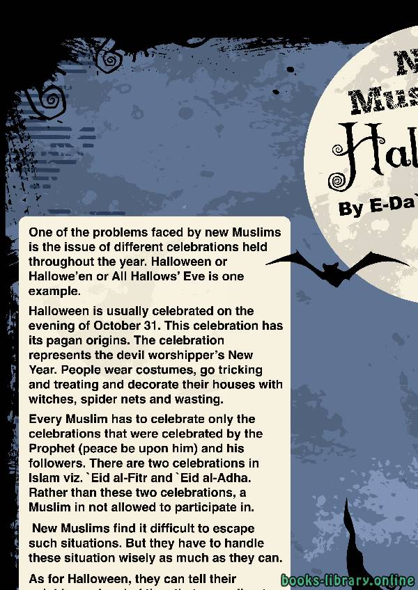 ❞ كتاب New Muslims and Halloween (Poster) ❝  ⏤  E-Da`wah Committee (EDC)