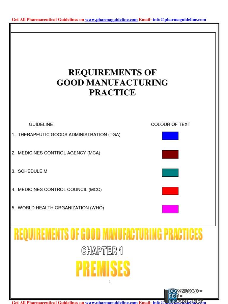 قراءة و تحميل كتاب REQUIREMENTS OF GOOD MANUFACTURING PRACTICE PDF