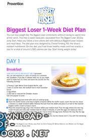 قراءة و تحميل كتابكتاب Biggest Loser 1-Week Diet Plan  PDF
