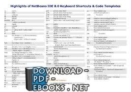 قراءة و تحميل كتاب Highlights of NetBeans IDE 8.0 Keyboard Shortcuts & Code Templates PDF