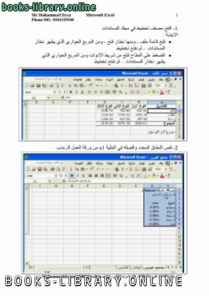 قراءة و تحميل كتاب امتحانات اكسيل لغة عربية 2010 PDF