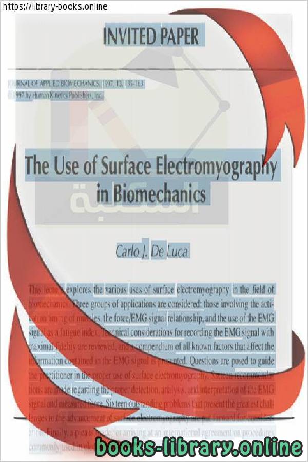 قراءة و تحميل كتابكتاب The Use of Surface Electromyography in Biomechanics PDF