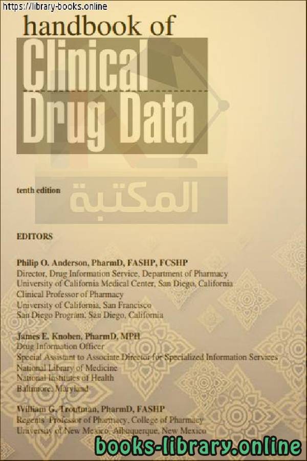 ❞ كتاب Clinical Drug Data-McGraw-Hill Medical ❝  ⏤ University of California, San Francisco