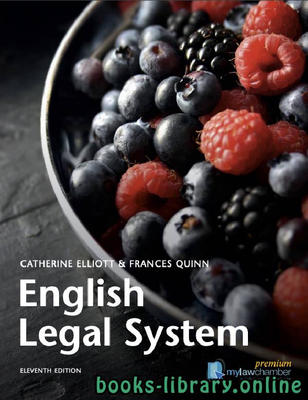 ❞ كتاب English Legal System ELEVENTH EDITION ❝  ⏤ كاثرين إليوت وفرانسيس كوين