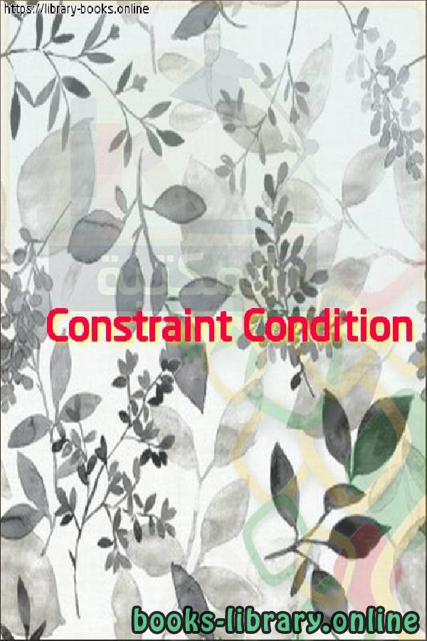 قراءة و تحميل كتابكتاب Constraint Condition PDF