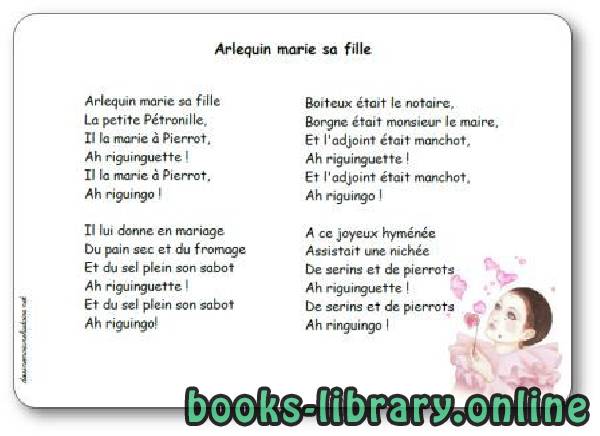قراءة و تحميل كتابكتاب Comptine « Arlequin marie sa fille » PDF