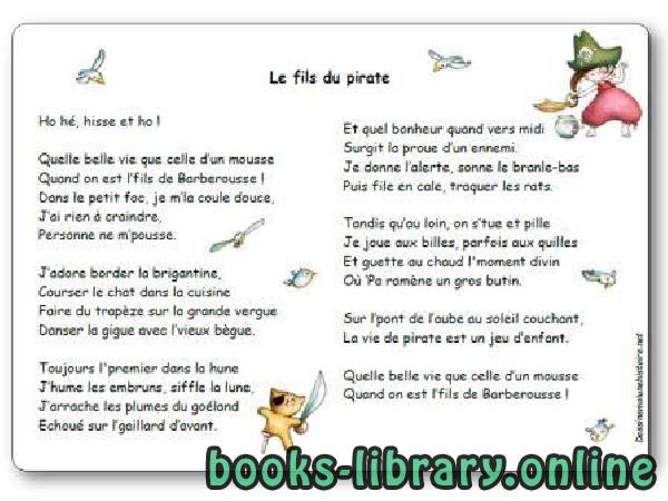 قراءة و تحميل كتابكتاب « Le fils du pirate », une poésie d’Elza Saint Hilaire PDF