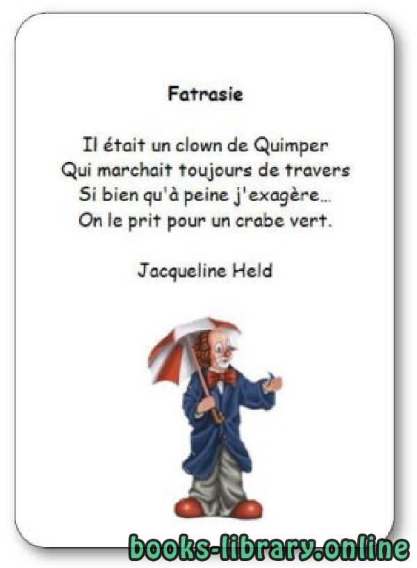 قراءة و تحميل كتابكتاب « Fatrasie », une poésie de Jacqueline Held PDF