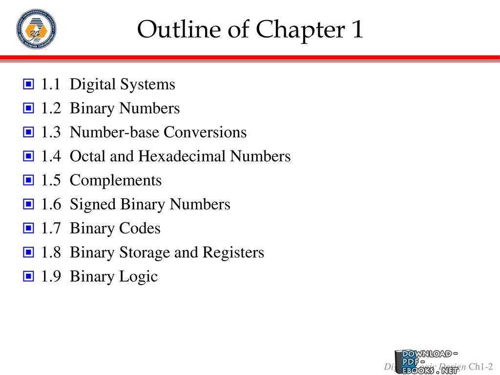 M. Morris Mano 01 – Digital Systems and Binary Numbers