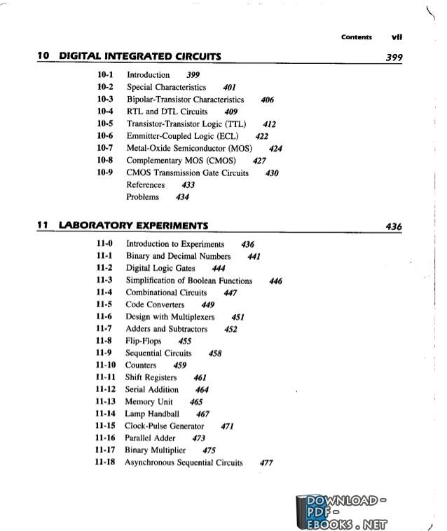 قراءة و تحميل كتاب 10 – Digital Intergrated Circuts BY :M. Morris Mano PDF