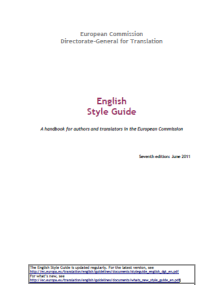 English Style Guide  A handbook for authors and translators in the European Commission