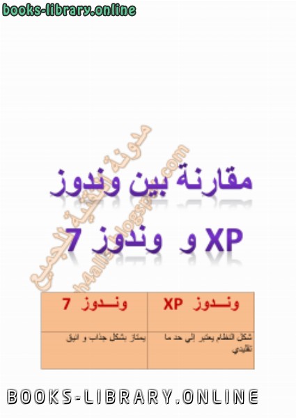 ❞ كتاب مقارنة بين وندوز XP و وندوز 7 ❝  ⏤ مدونة التقنية للجميع