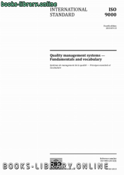 قراءة و تحميل كتابكتاب ISO 9000:2015 Quality management systems PDF