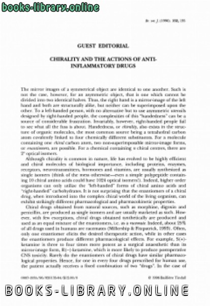 قراءة و تحميل كتابكتاب Chirality and the actions of antiinflammatory drugs PDF