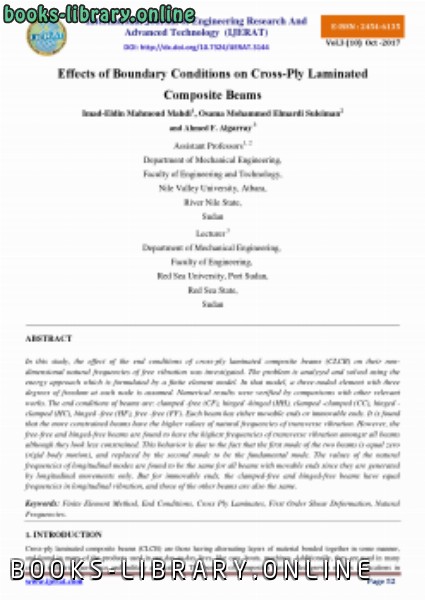 Effects of Boundary Conditions on CrossPly Laminated Composite Beams 