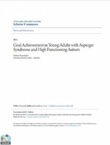  بعنوان :Goal Achievement in Young Adults with Asperger Syndrome and High Functioning Autism 