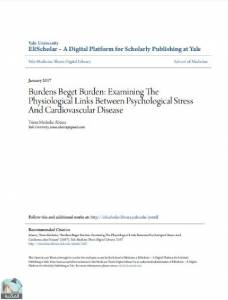  بعنوان :Burdens Beget Burden: Examining The Physiological Links Between Psychological Stress And Cardiovascular Disease 