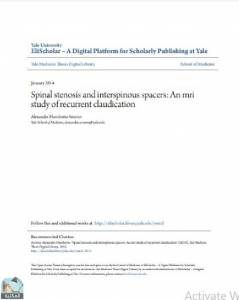 Spinal stenosis and interspinous spacers: An mri study of recurrent claudication 