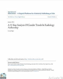 A 35-Year Analysis Of Gender Trends In Radiology Authorship 