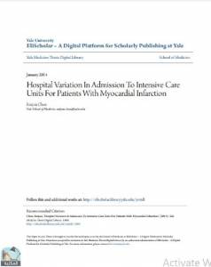 Hospital Variation In Admission To Intensive Care Units For Patients With Myocardial Infarction 