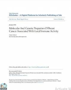 Molecular And Genetic Properties Of Breast Cancer Associated With Local Immune Activity 