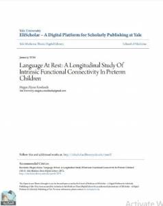 Language At Rest: A Longitudinal Study Of Intrinsic Functional Connectivity In Preterm Children 