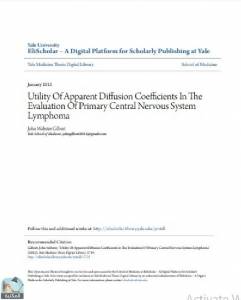 Utility Of Apparent Diffusion Coefficients In The Evaluation Of Primary Central Nervous System Lymphoma 