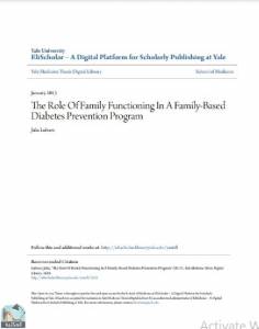 The Role Of Family Functioning In A Family-Based Diabetes Prevention Program 