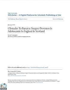 Obstacles To Bariatric Surgery Provision In Adolescents In England & Scotland 