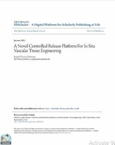A Novel Controlled Release Platform For In Situ Vascular Tissue Engineering 