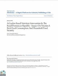 A Garden-Based Nutrition Intervention In The Rural Dominican Republic - Impact On Vitamin A Rich Food Consumption And Household Food Security 