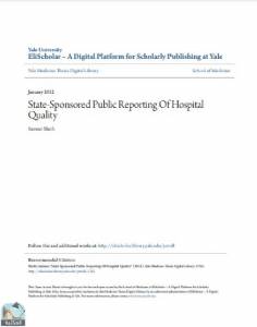 State-Sponsored Public Reporting Of Hospital Quality 