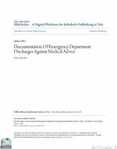 Documentation Of Emergency Department Discharges Against Medical Advice 