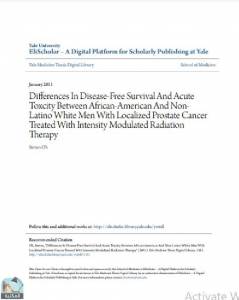 Differences In Disease-Free Survival And Acute Toxcity Between African-American And NonLatino White Men With Localized Prostate Cancer Treated With Intensity Modulated Radiation Therapy 