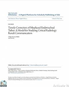 Timely Correction of Misplaced Endotracheal Tubes: A Model for Studying Critical Radiology Result Communication 
